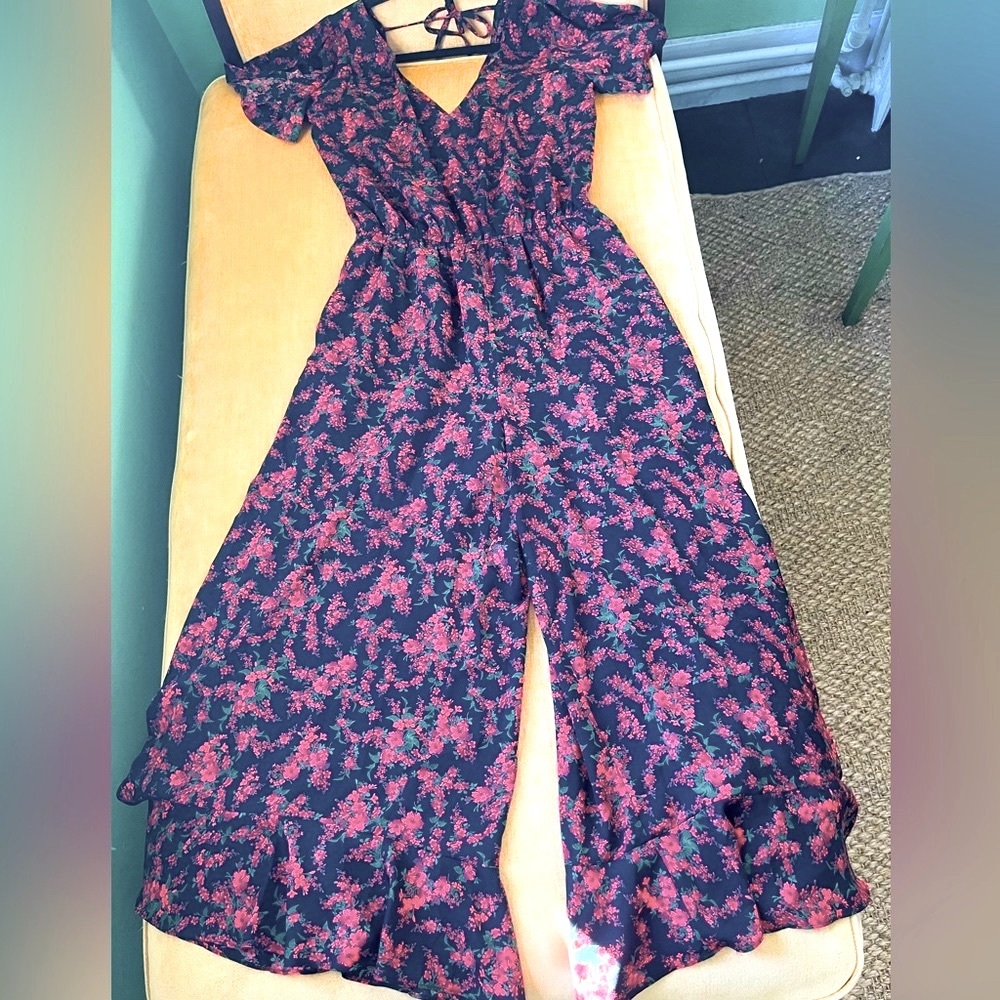 Wide leg palazzo style jumpsuit